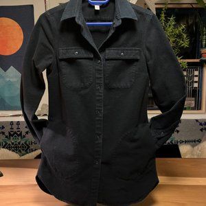 LL Bean Women's Signature Chamois Shirt, black, size xs